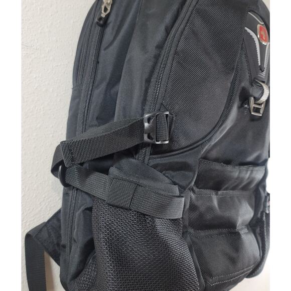 Swiss Gear Black Laptop Backpack 6 Full Zipper Pockets Lightweight Airflow - Picture 10 of 11